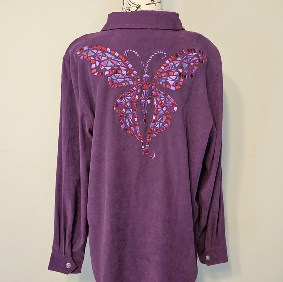 BOB MACKIE WEARABLE ART 🎨 BUTTON DOWN BLOUSE!! 😍😍😍 - Picture 6 of 10